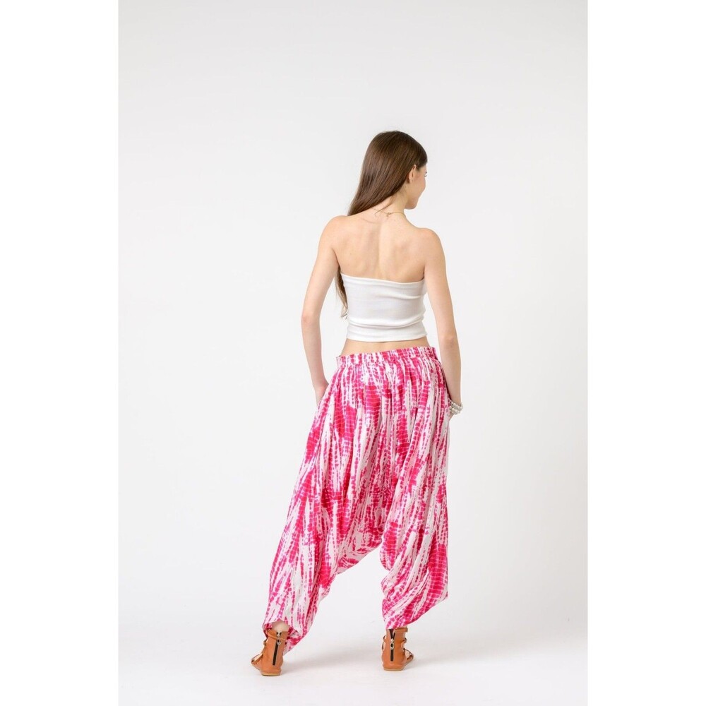 New Rhea Tie Dye Malibu Harem Aladdin Genie Pants Boho Baggy Trousers pants S/M